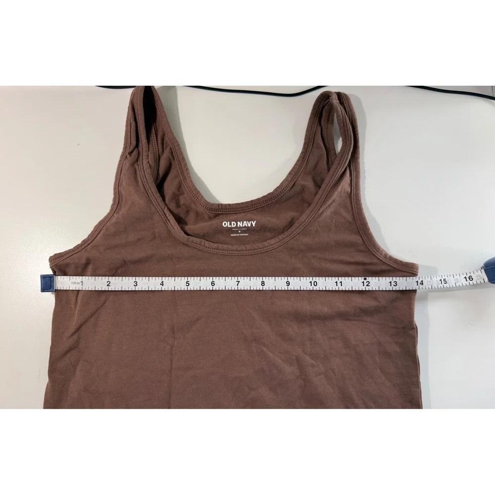 Old Navy Women's Brown Ribbed Tank Tops Size S Pack of 2 Basic Layering Neutral - Picture 5 of 6
